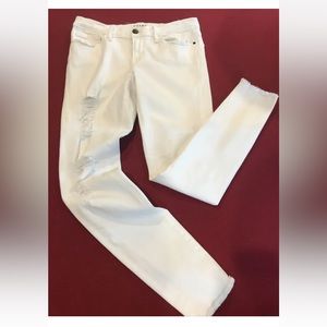 FRAME White JEANS size 29 Le Skinny De Jeanne Blanc Jefferson, Distressed Hem 29